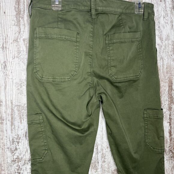 BANANA REPUBLIC Sloan Mid Rise Cargo Utility Stretch Ankle Chino Olive Green 10 - Picture 9 of 10